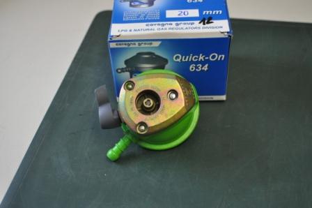 Quick-on propaan ontspanner voor CUBE gasflessen - gasbarbecue - NIEUW!!