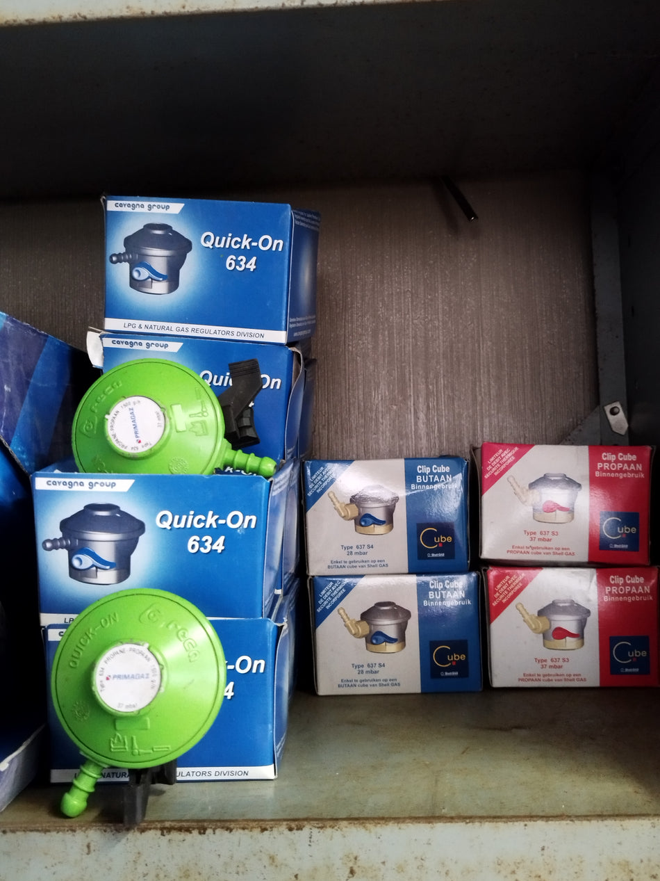 Quick-on propaan ontspanner voor CUBE gasflessen - gasbarbecue - NIEUW!!