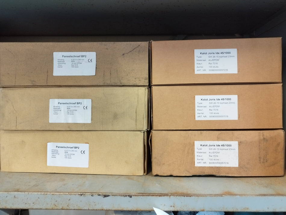 Sandwichpaneelschroef 6.3x265mm + kalot 45/1000 - 1000 stuks