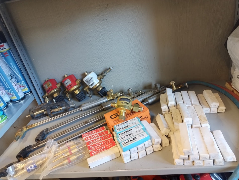 Gloor garant snijbranders + drukregelaars + snijbekken