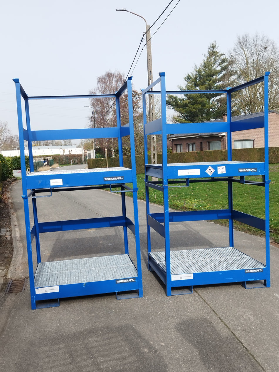 Opvangbak - lekbak voor 4 x 200L - stapelbaar - Eurokraft