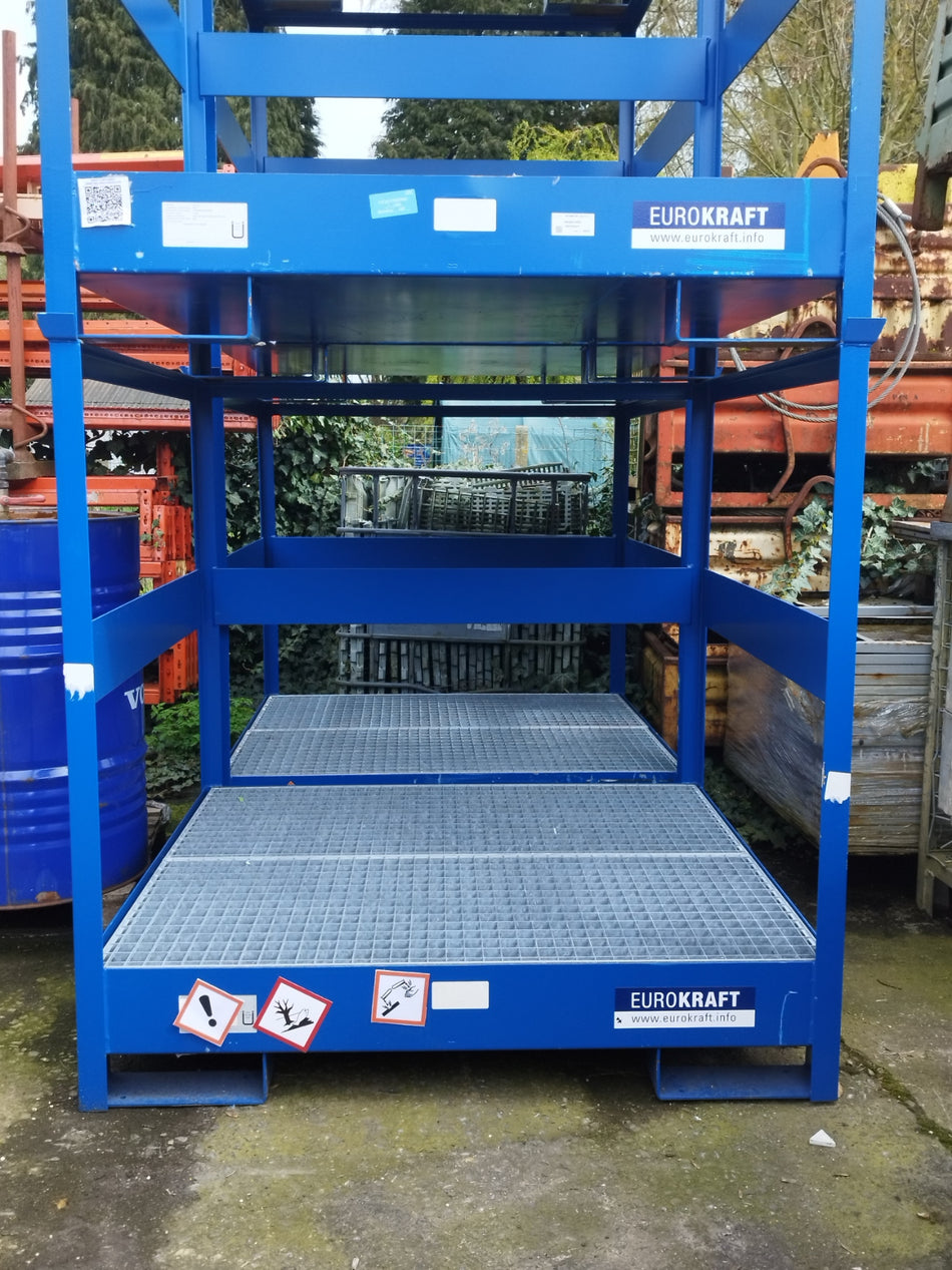 Opvangbak - lekbak voor 4 x 200L - stapelbaar - Eurokraft