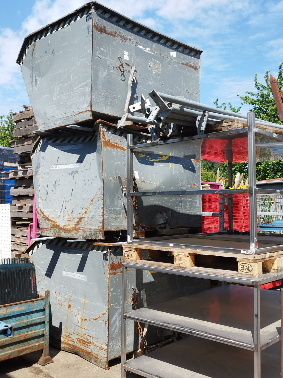 Kantelcontainer voor heftruck - 2000L (met werk aan) 3 stuks