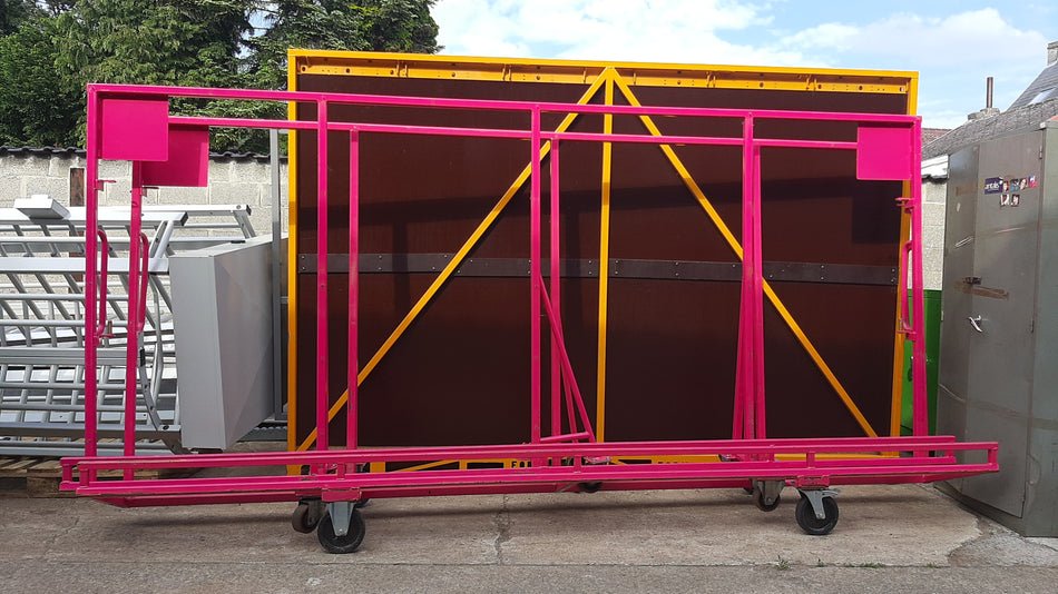 Platentransportwagen - stevige platenkar - intern verticaal transportkar 410 x 180 cm